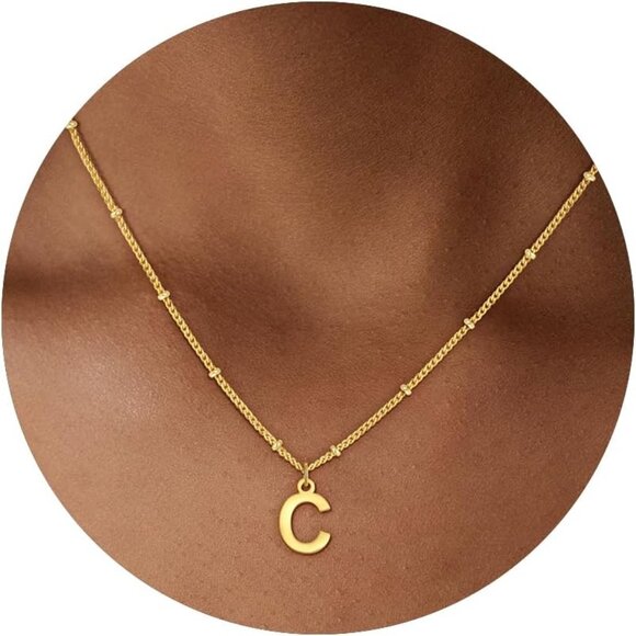 Trendy Dainty Name Necklace - 18K Gold Plated & Adjustable Length for Comfort - Picture 1 of 7